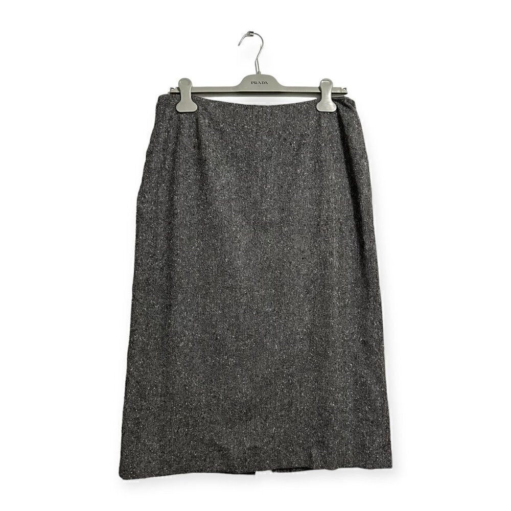 Max Mara Gray Tweed Midi Skirt, Size US12